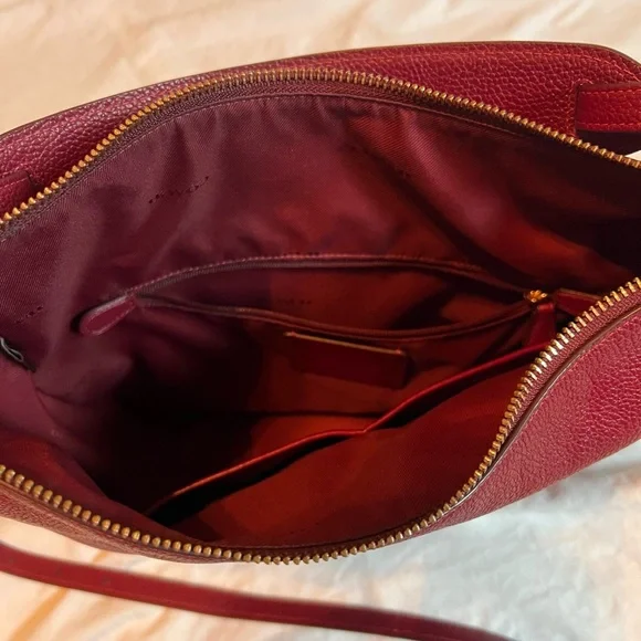 Gently used: Coach Pebble Leather Sutton Hobo, color Deep Red - Picture 5 of 15